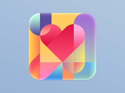 Love emoji geometry icon rounded