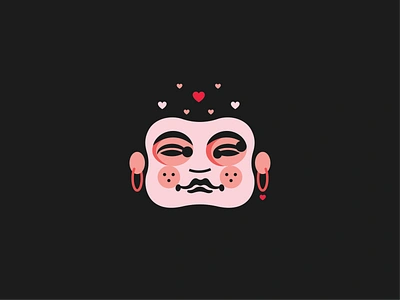 Face abstract buddha color design dribbble face heart pink