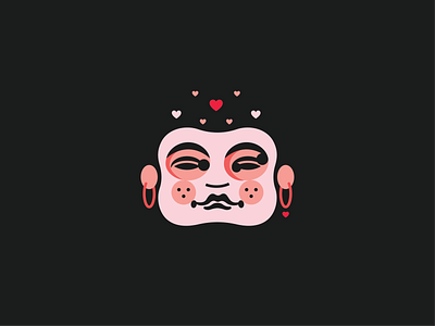 Face abstract buddha color design dribbble face heart pink