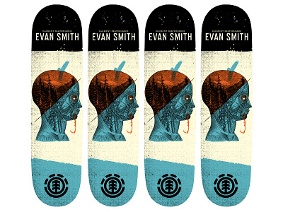 Skateboard deck design for Element Skateboards design illustration skateboard design skateboard illustration typography