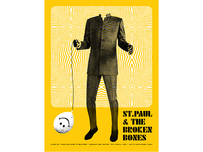 St.Paul & The Broken Bones Concert Poster collage concert poster design gigposter graphic design illustration poster poster design print screen print screen printed screenprint typography