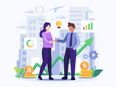 Business Cooperation Flat Illustration