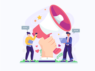 Business Referral Marketing Flat Illustration