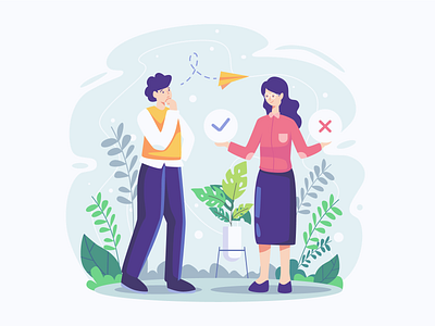 Make Decision Flat Illustration