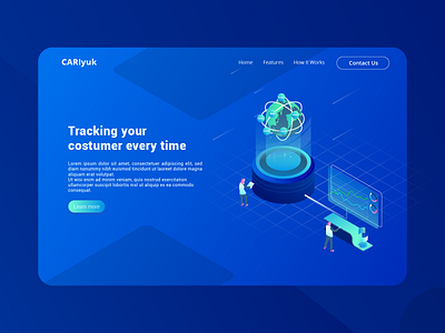 CariYuk - Tracking Your Customer Everytime ariticial intelligence customer header illustration illustration isometric tracking ui vector web website