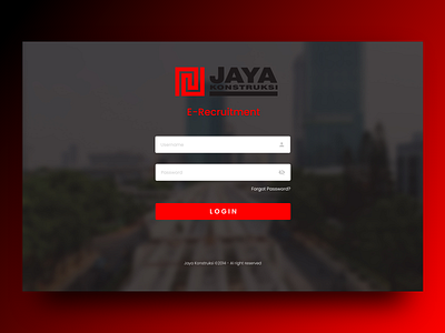 Jaya Konstruksi E-Recruitment Login Page e recruitment jaya konstruksi login page login page design login page template