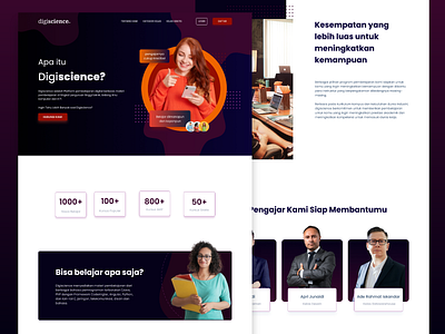 Digiscience Landing Page Version 2 college web design e course e learning graphic design landing page ui web design website