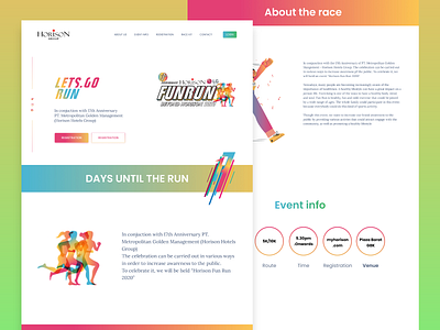 Fun Run Landing Page Horison Group design fun run graphic design horison group landing page mgm running event ui web design