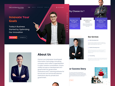 One System Solution Landing Page Design Version 1