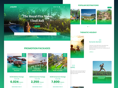 Yuktravel Landing Page Design design graphic design hotel landing page travel travel agency travel template ui web design