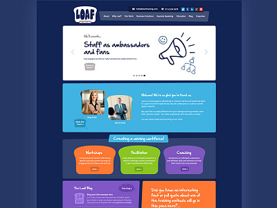 Website Design bright colour solid training website