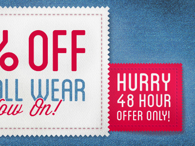 Email Banner Image denim email fabric stitching texture type typography