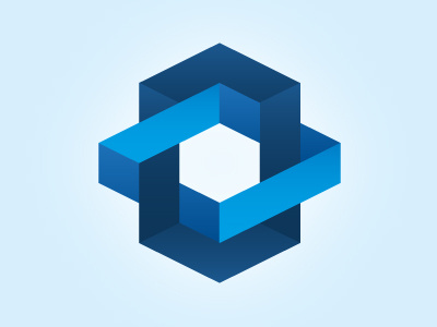 Logo idea blue branding concept corporate design escher icon identity isometric logo