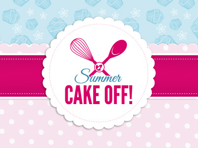 Cake Logo cake competition dots logo pink polka ribbon