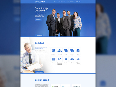 Website Design blue clean colour data flat icons it one page solid ui web design website
