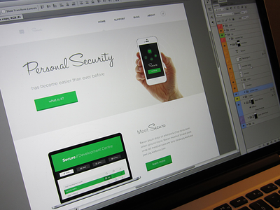 Secure / Fancy Angle... clean flat green homepage light minimal safe secure stupid angle wip