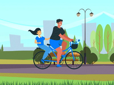 Cycling 2d animation design illustration motion graphics vector