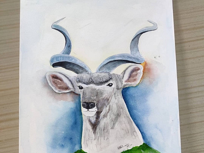 MyArt: Spiral-horned Antelope animal antelope art artwork dear watercolour