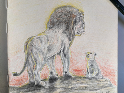 MyArt: The Lion King. animal daddy drawing lion lion king pencil pencil art sketch teaching