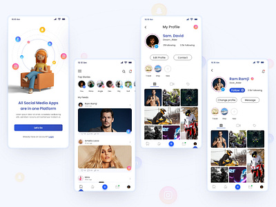 All in one Social media App UI