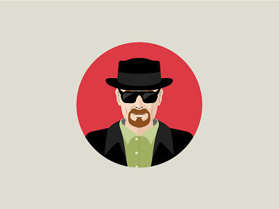 Heisenberg avatar breaking bad character drama face flat icon illustration man portrait vector walter white