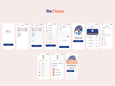 ReClean app design mobile app ui