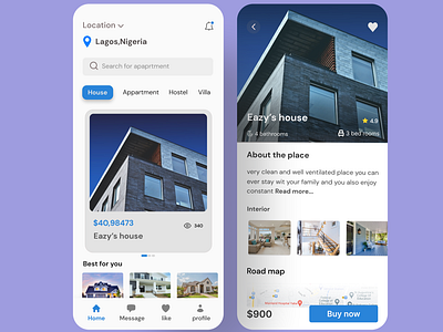 Real estate mobile app ui