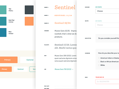 WIC Style Guide branding museo sentinel style typography ui