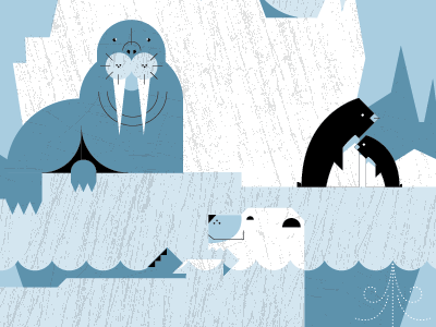 Arctic Eden animals blue bmps ice illustrations