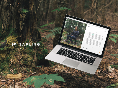 Sapling — A Free Cover Page Template cover floating laptop trees ui website