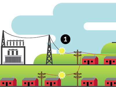 Power Lines electricity house infographic shapes