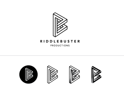 RiddleBuster Productions black icon identity logo penrose