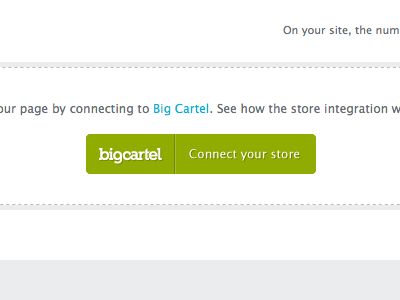 I <3 Big Cartel awesome big cartel buttons green integration products virb