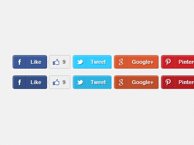Sharing is Caring buttons facebook google pinterest polished sharing social twitter ui