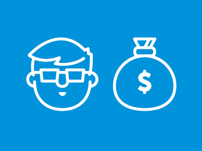 Nerd Money bag blue glasses illustration money nerd video virb web developer