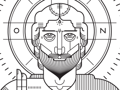 He Who Is christ geometry icon illustration lines orthodox symbolism