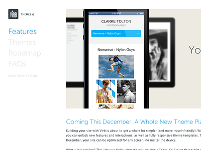 Themes v2: A Preview design mobile museo responsive virb