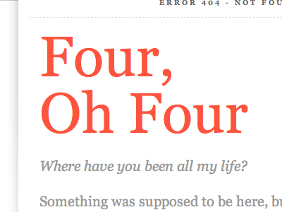 Four, Oh Four 404 interface text web