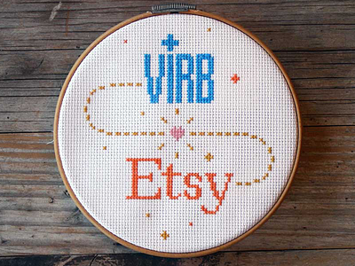 Virb + Etsy analog blue cross stitch etsy handmade integration love orange stores virb