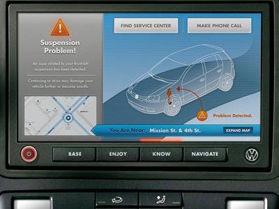In-car Diagnostic Concept automotive car device ui high priority
