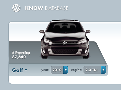 Database Selector automotive ui web