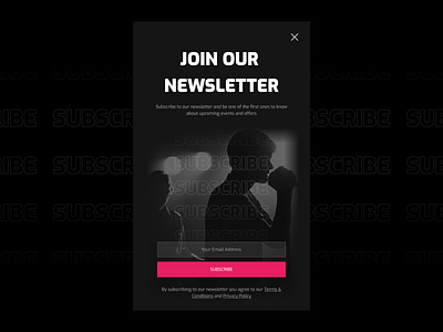 Newsletter popup ui