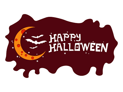 Happy Halloween bat graphic design halloween illustration moon vector