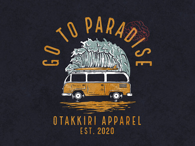 Go To Paradise apparel badgedesign clothingdesign designtshirt illustration merch retrostyle teesdesign vintagestyle