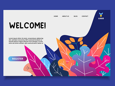 Flat nature landing page gradient