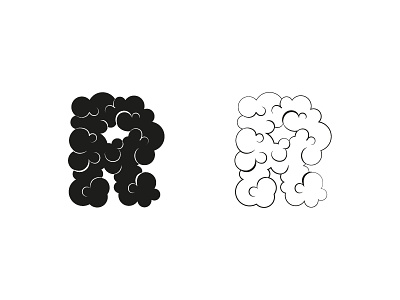 Type experiment - R bold experiment groningen light marleen annema minerva r rene magritte sketch type typography