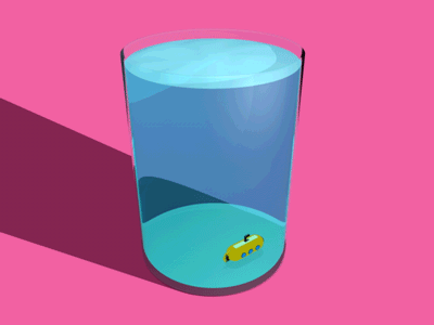 Tiny Sub animation boat cinema 4d cup sub submarine water