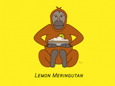 Lemon Meringutan desert lemon merengue monkey orangutan pie