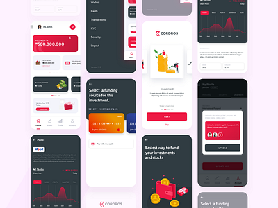 Mobile App design for Financial company app branding design icon illustration logo typography ui ux vector