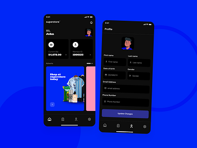 Dark theme design for a supermarket app 🥰